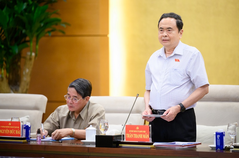 Chủ tịch Quốc hội Trần Thanh Mẫn phát biểu tại Hội nghị.