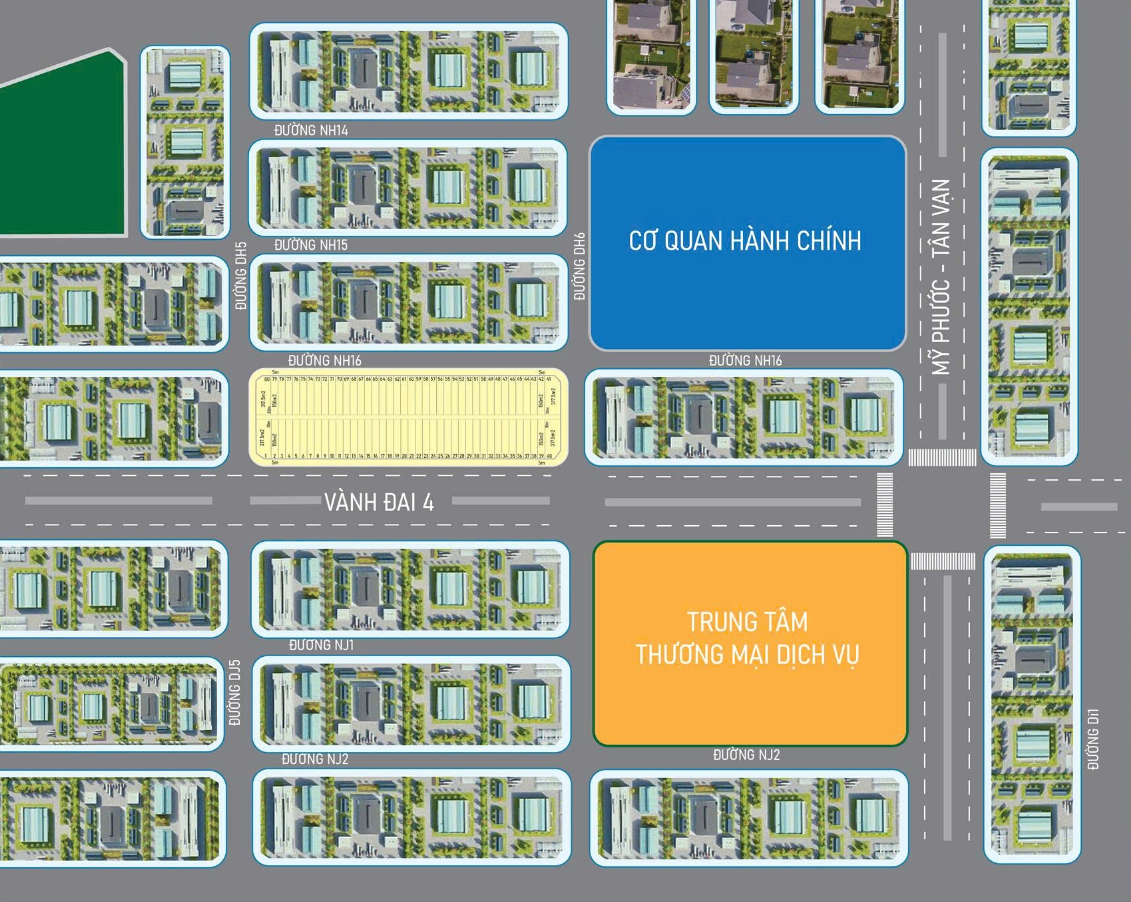 Trong bán kính chỉ 2km, mọi nhu cầu sống đều được đáp ứng: trường học, ngân hàng, chợ, trung tâm hành chính, y tế…